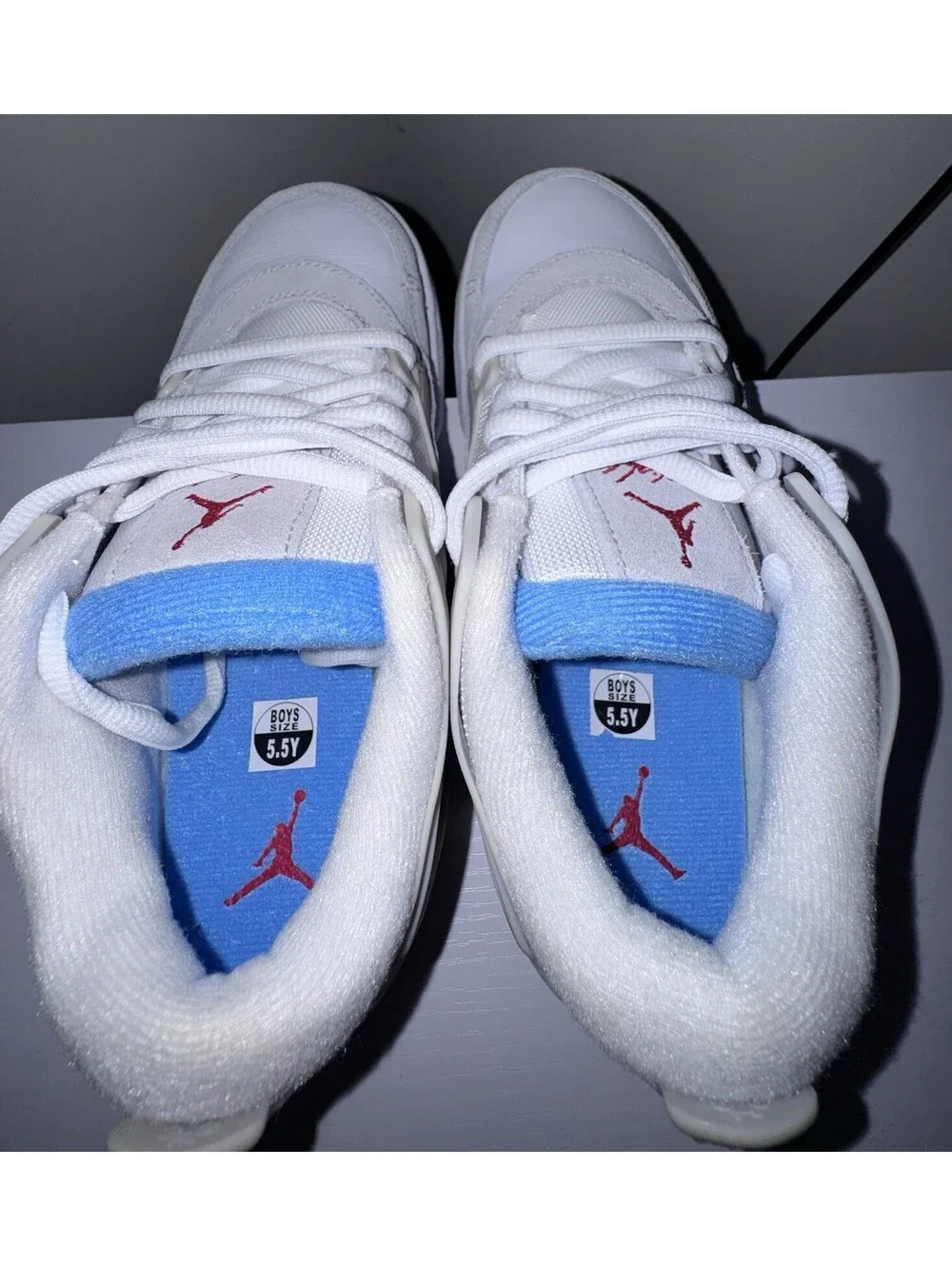 Nike Air Jordan 4 RM Low White/Blue Size 5.5 Youth 7 Women’s Brand New
